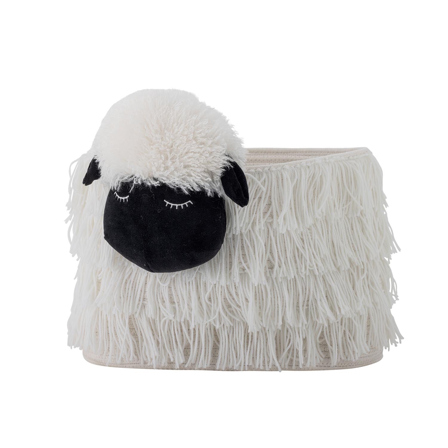 Dolly basket, white, polyester
