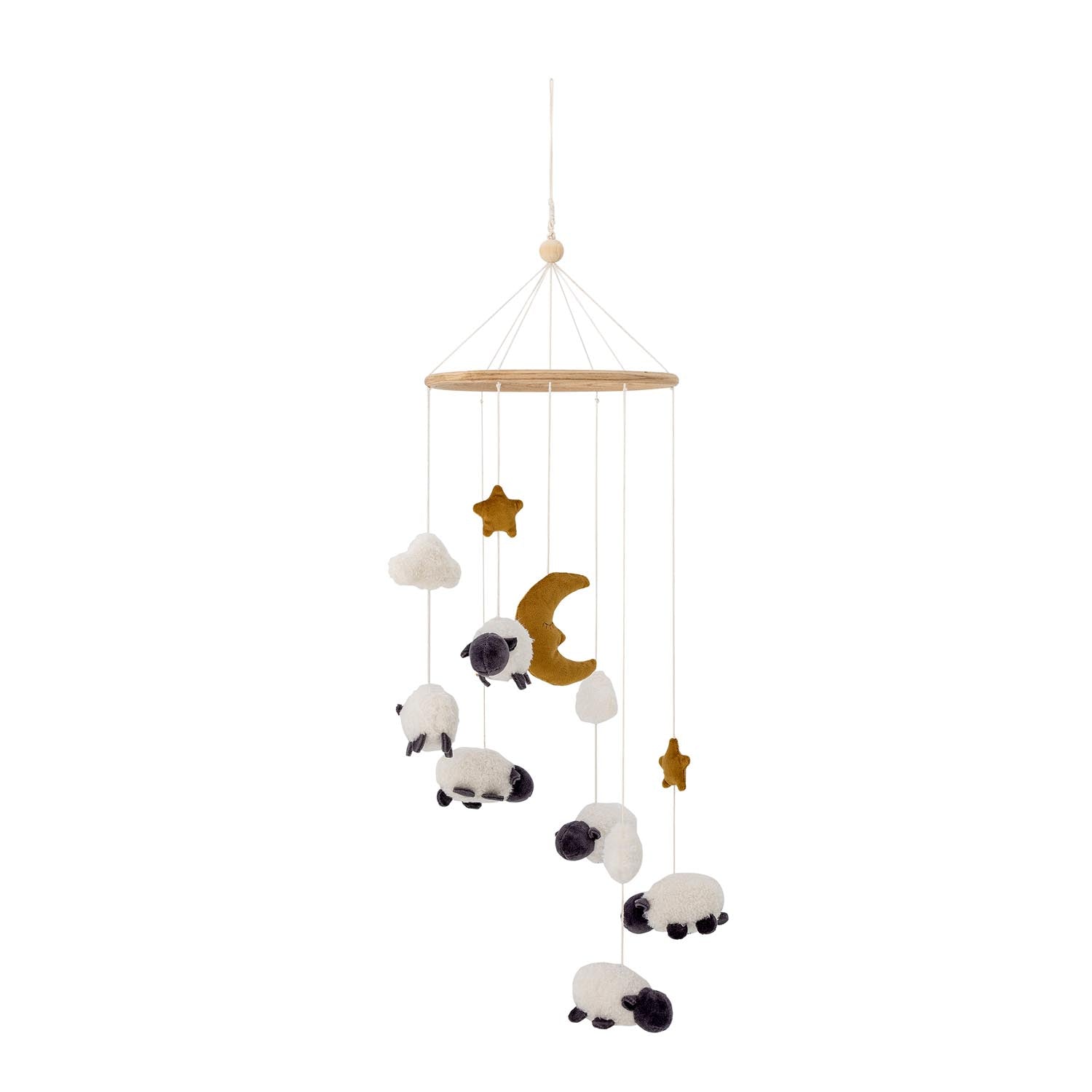 Dolly Mobile, Weiß, Polyester in Weiß präsentiert im Onlineshop von KAQTU Design AG. Kunstgegenstände ist von Bloomingville Mini