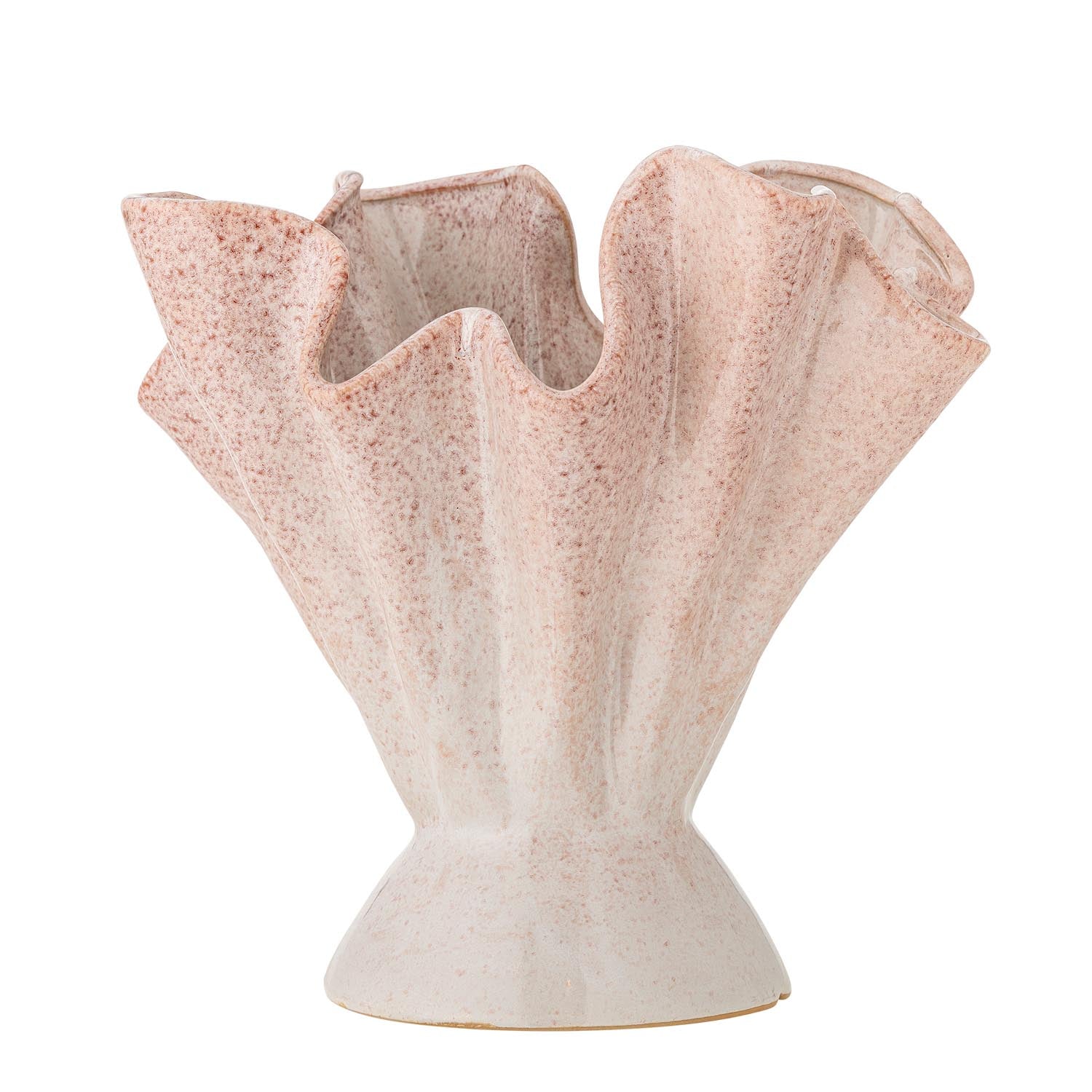 Plier Vase, Rose, Steingut in Rose präsentiert im Onlineshop von KAQTU Design AG. Vase ist von Bloomingville