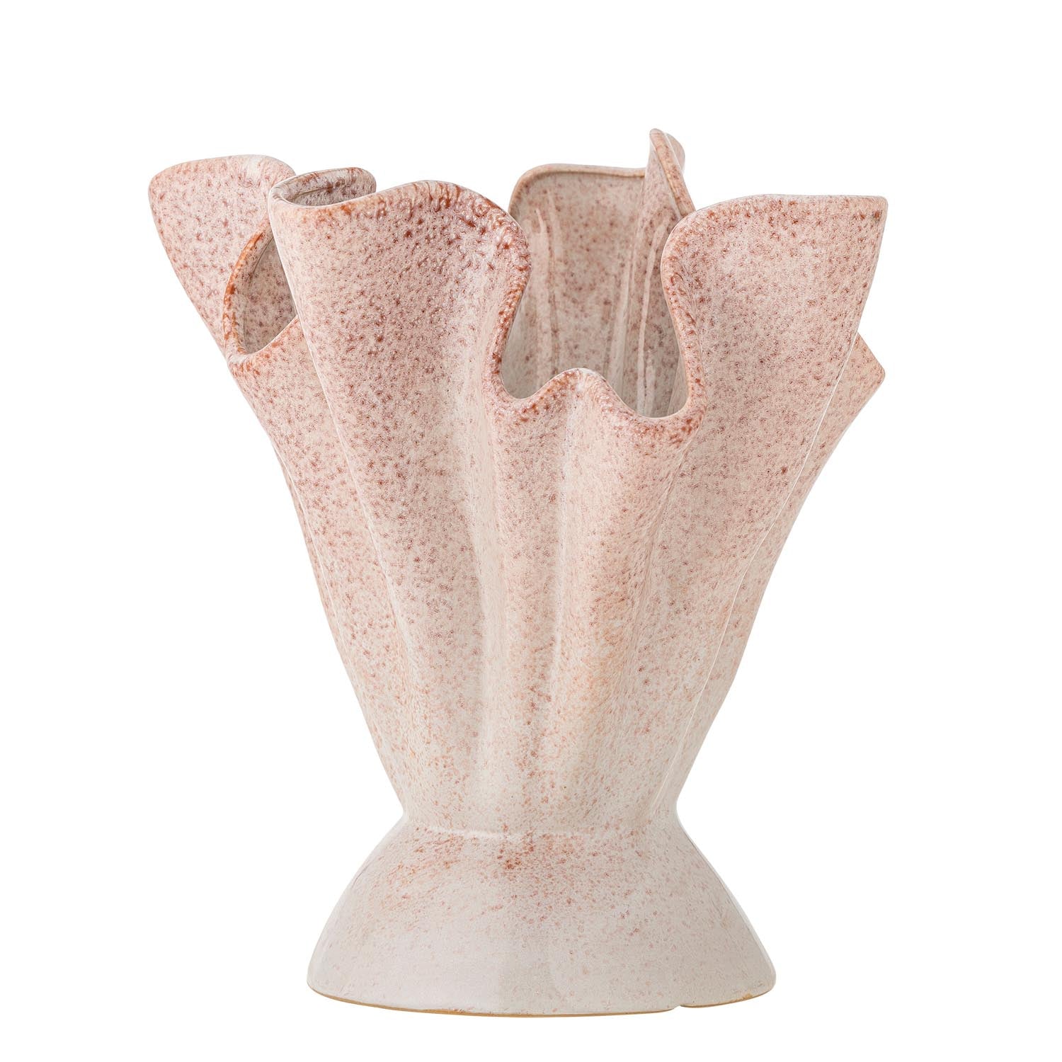 Plier Vase, Rose, Steingut in Rose präsentiert im Onlineshop von KAQTU Design AG. Vase ist von Bloomingville
