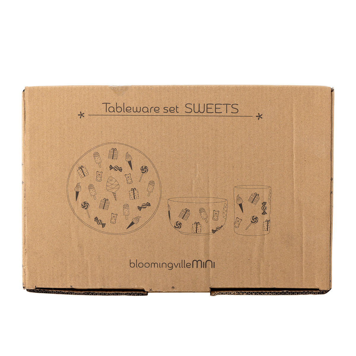 Sweets Geschirr-Set, Natur, Steingut in Natur präsentiert im Onlineshop von KAQTU Design AG. Geschirrset ist von Bloomingville Mini