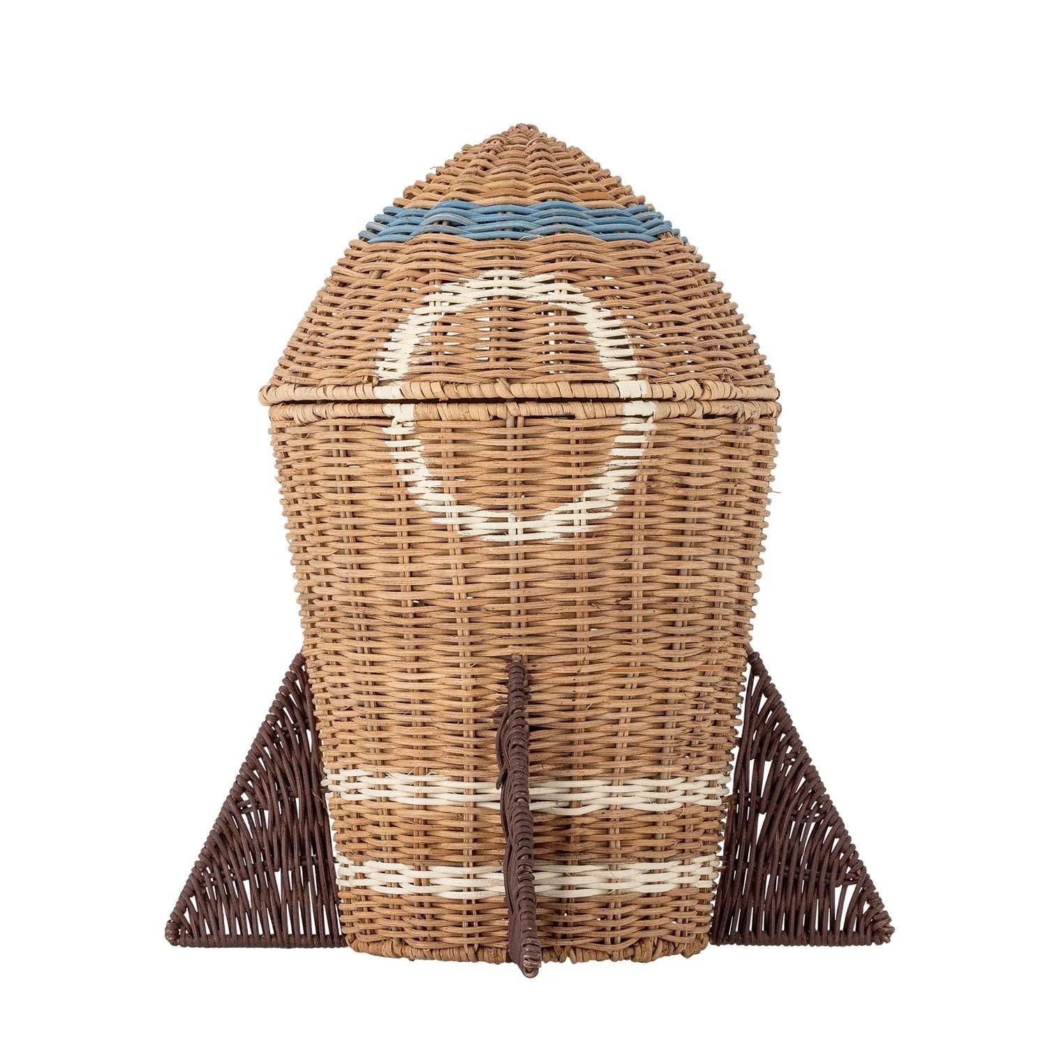 Space Korb mit Deckel, Natur, Rattan in Natur präsentiert im Onlineshop von KAQTU Design AG. Aufbewahrungskorb ist von Bloomingville Mini