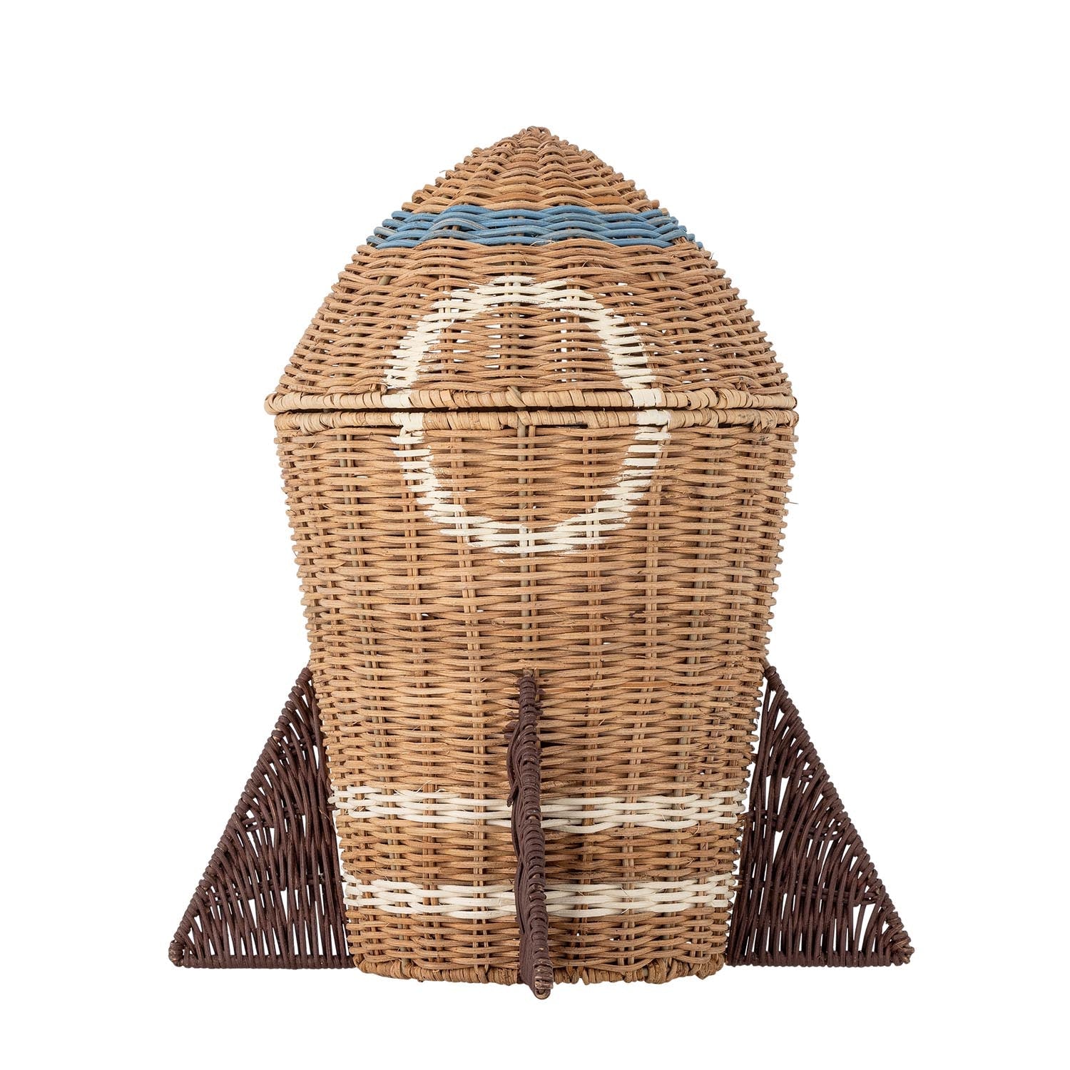 Space Korb mit Deckel, Natur, Rattan in Natur präsentiert im Onlineshop von KAQTU Design AG. Aufbewahrungskorb ist von Bloomingville Mini