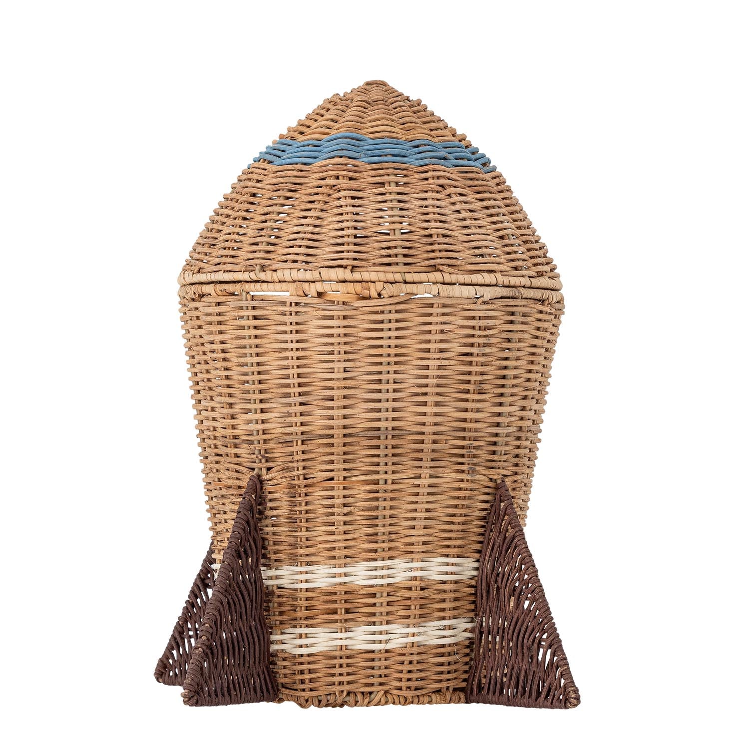 Space Korb mit Deckel, Natur, Rattan in Natur präsentiert im Onlineshop von KAQTU Design AG. Aufbewahrungskorb ist von Bloomingville Mini