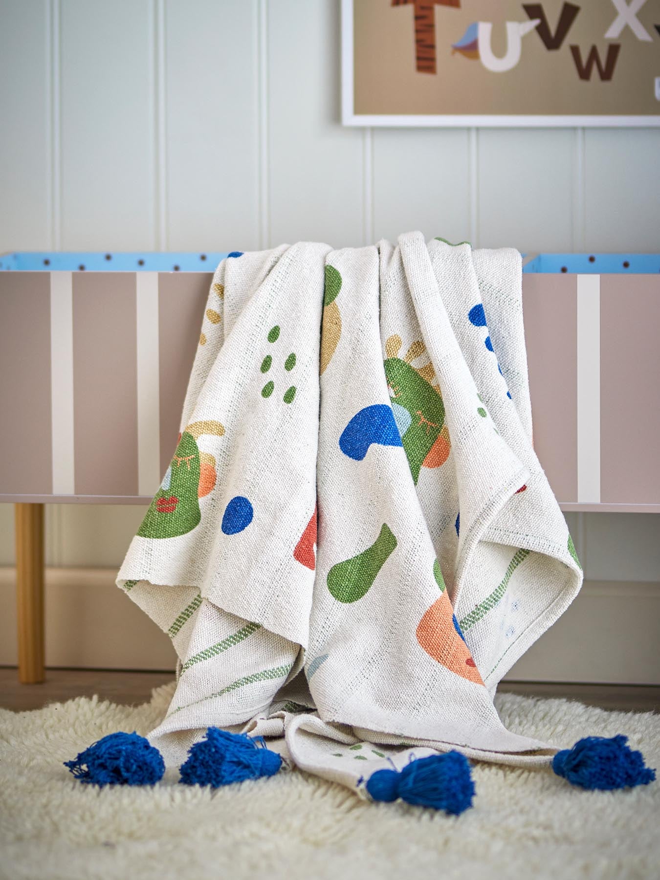 Sylvie Decke, Natur, Recycelte Baumwolle in Natur präsentiert im Onlineshop von KAQTU Design AG. Bettüberwurf ist von Bloomingville Mini