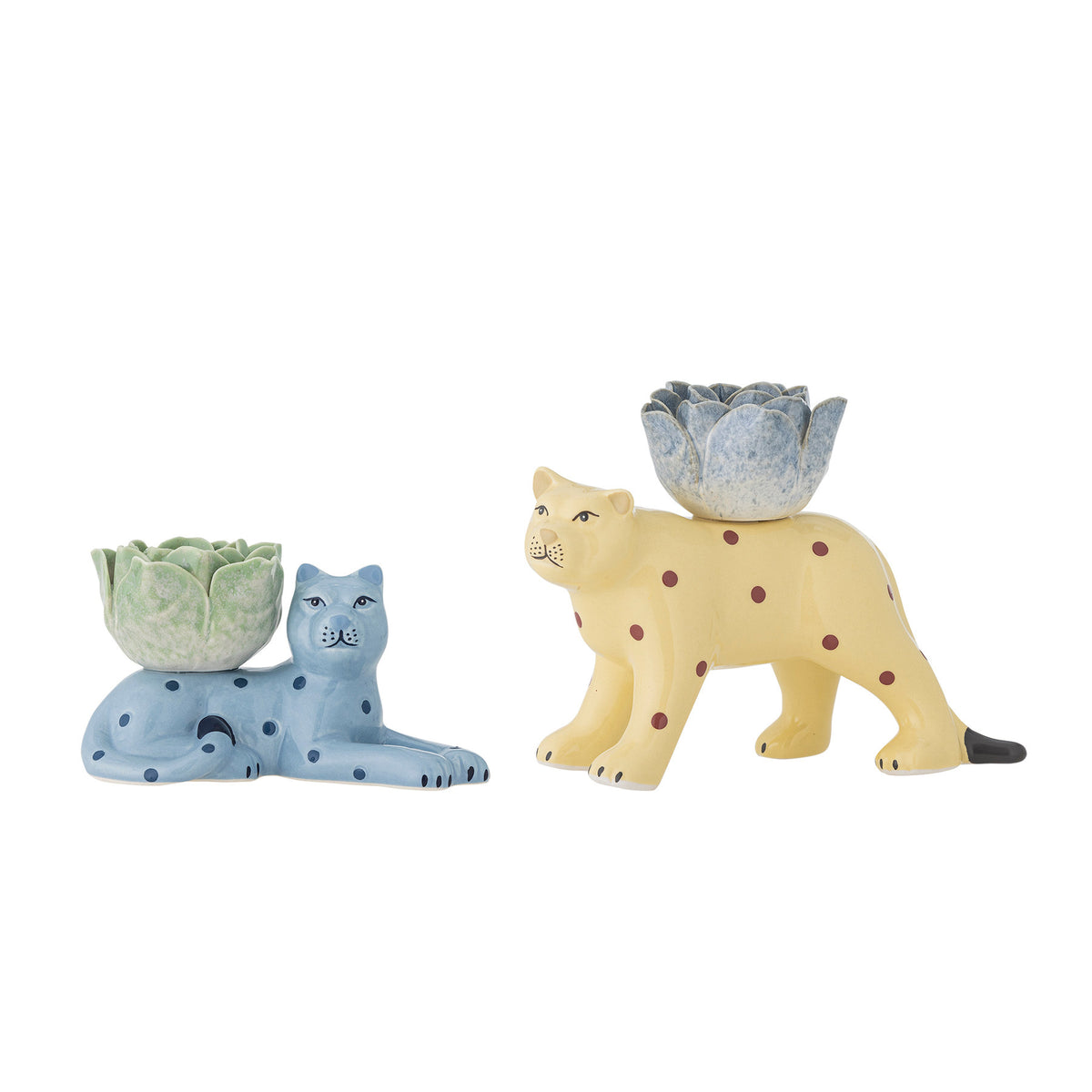Rory Kerzenhalter, Blau, Steingut in Blau präsentiert im Onlineshop von KAQTU Design AG. Kerzenständer ist von Bloomingville