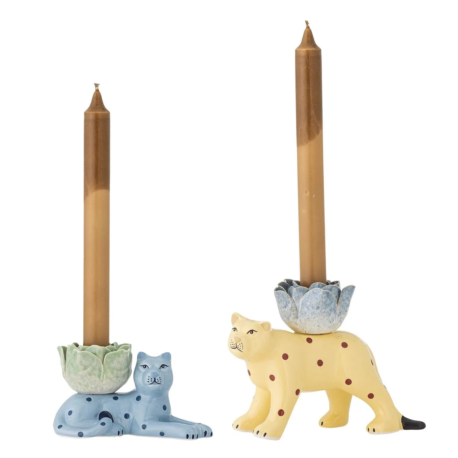 Rory Kerzenhalter, Blau, Steingut in Blau präsentiert im Onlineshop von KAQTU Design AG. Podest ist von Bloomingville