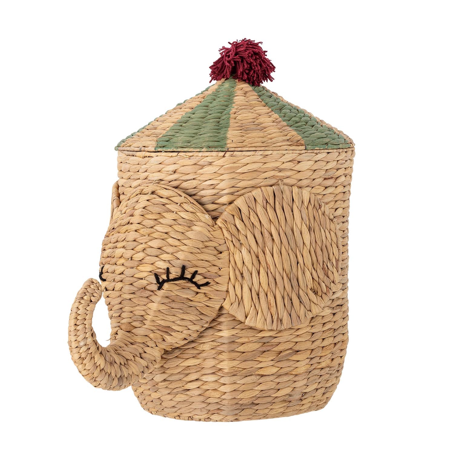 Bobo Korb mit Deckel, Natur, Wasserhyazinthe in Natur präsentiert im Onlineshop von KAQTU Design AG. Aufbewahrungskorb ist von Bloomingville Mini