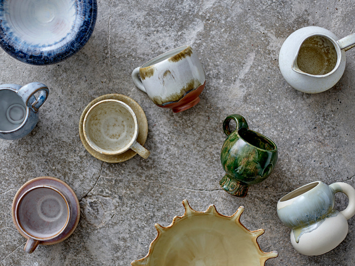 Luna Tasse, Blau, Steingut in Blau präsentiert im Onlineshop von KAQTU Design AG. Tasse ist von Bloomingville