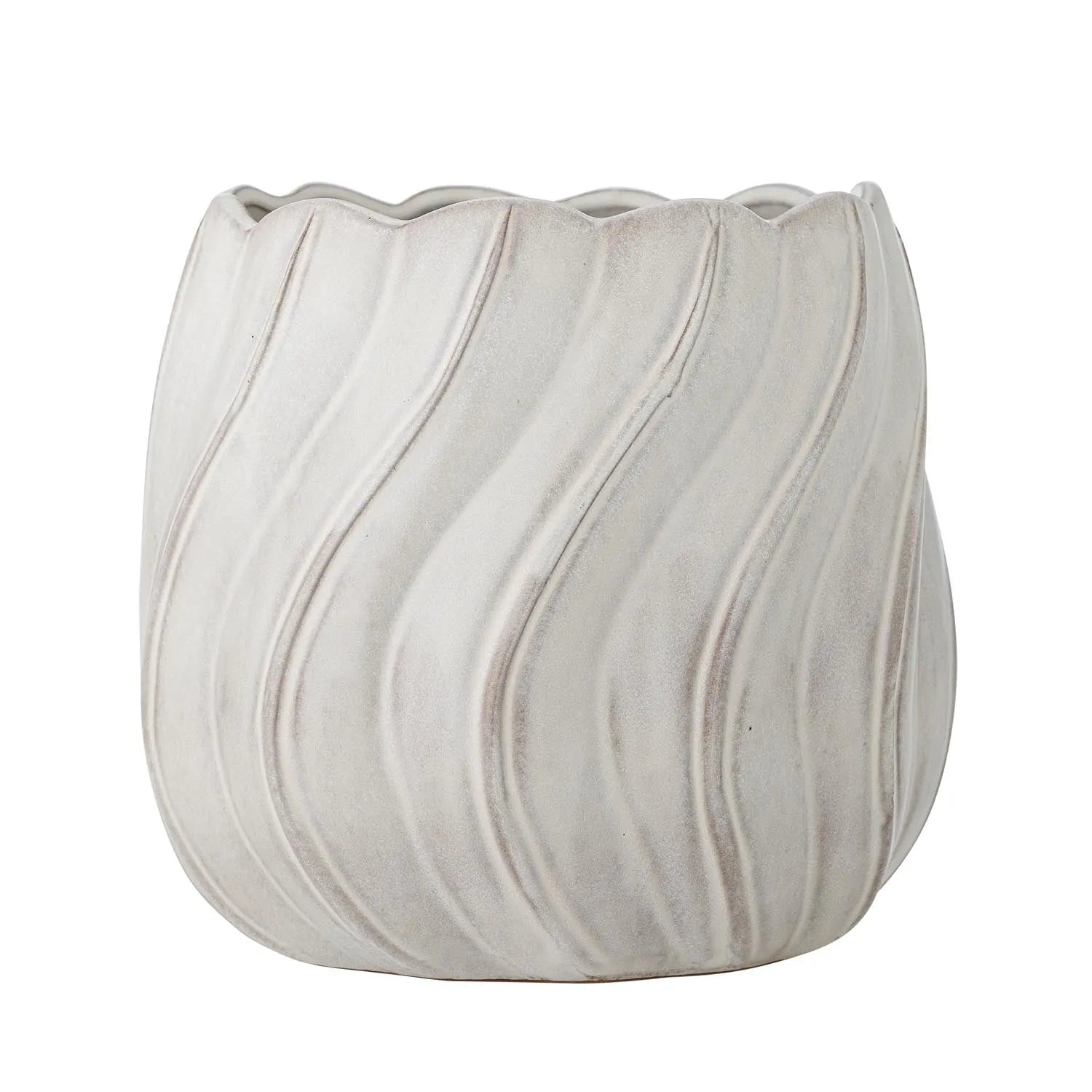 Isidora Blumentopf, Weiß, Steingut in Weiß präsentiert im Onlineshop von KAQTU Design AG. Blumentopf ist von Bloomingville