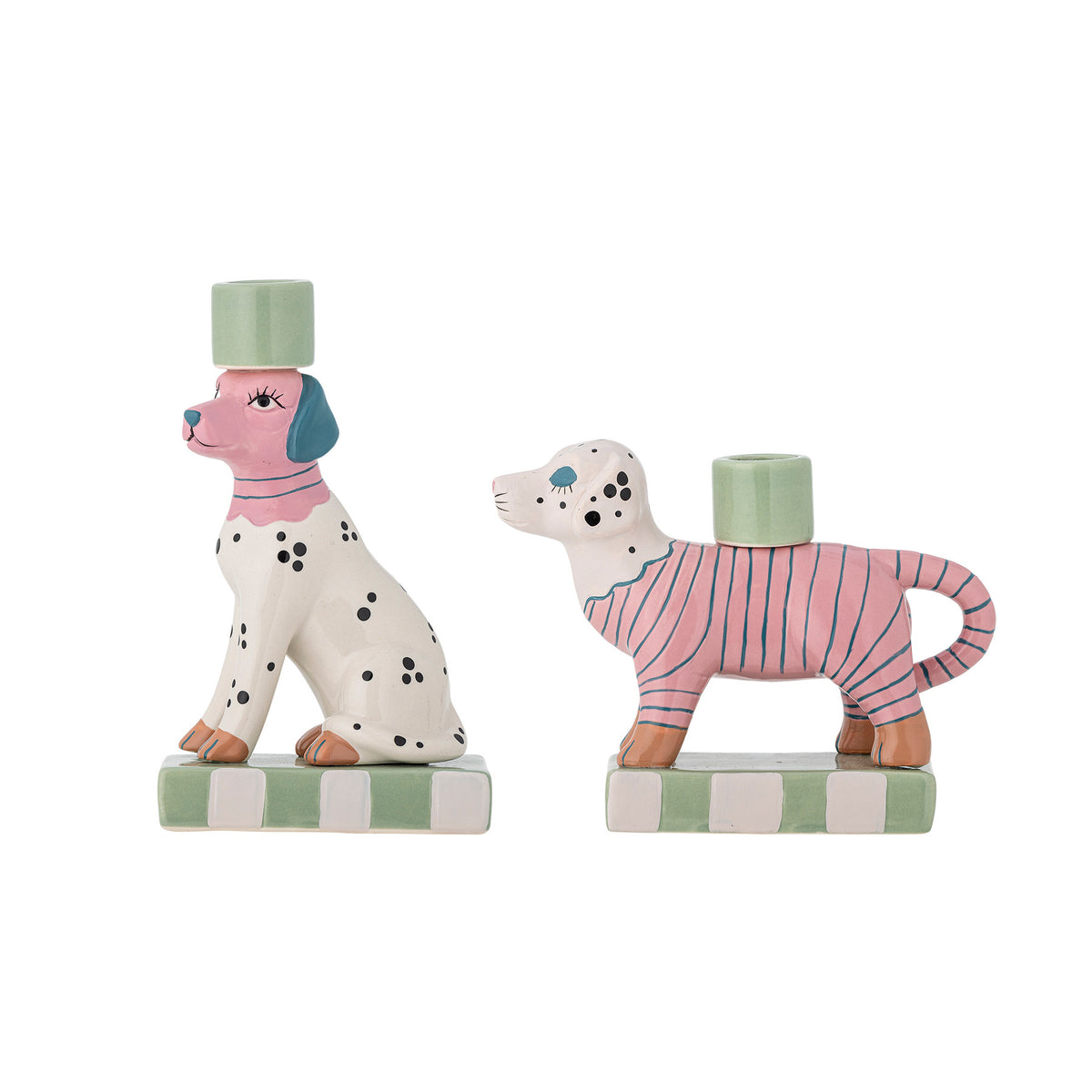 Doglie Kerzenhalter, Rose, Steingut in Rose präsentiert im Onlineshop von KAQTU Design AG. Kerzenständer ist von Bloomingville