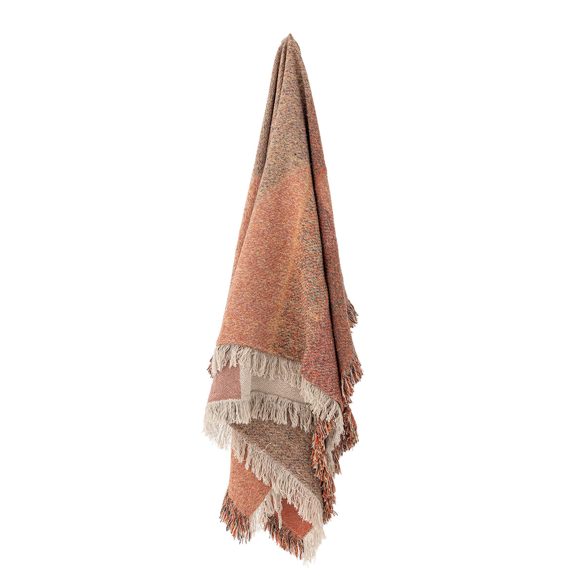 Braune Wolldecke Arni von Bloomingville mit geflochtener Oberfläche aus Mischfasern, Grösse 160x130cm, im Boho-Chic-Stil