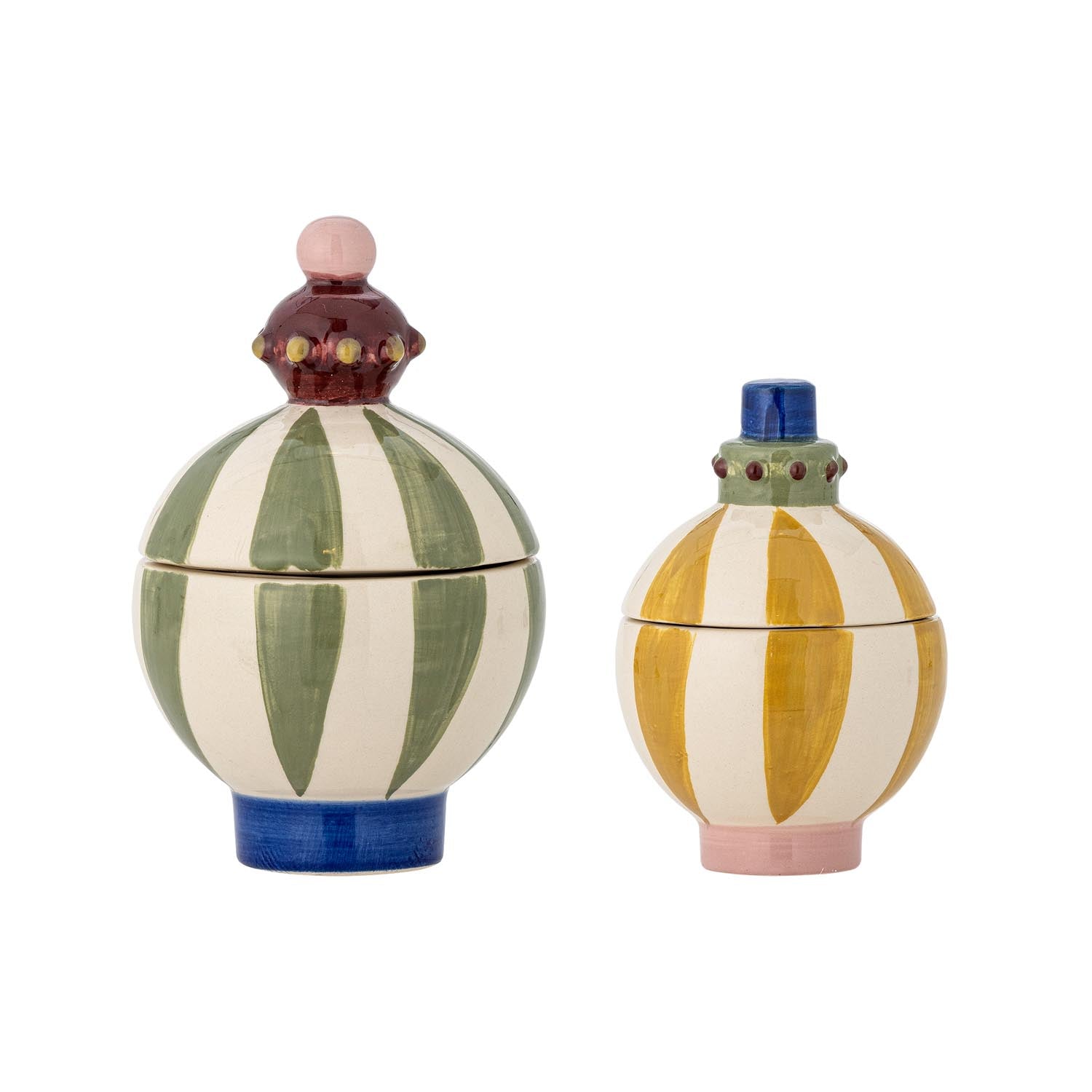 Cavila Gefäss mit Deckel, Grün, Steingut in Grün präsentiert im Onlineshop von KAQTU Design AG. Kanne ist von Bloomingville