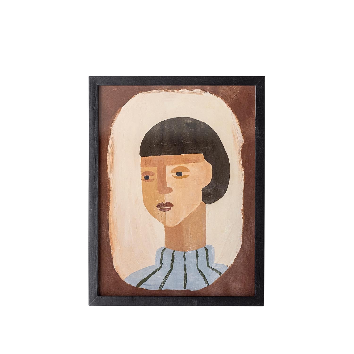 Amanda Illustration mit Rahmen, Braun, Tannenholz in Braun präsentiert im Onlineshop von KAQTU Design AG. Kunstgegenstände ist von Bloomingville