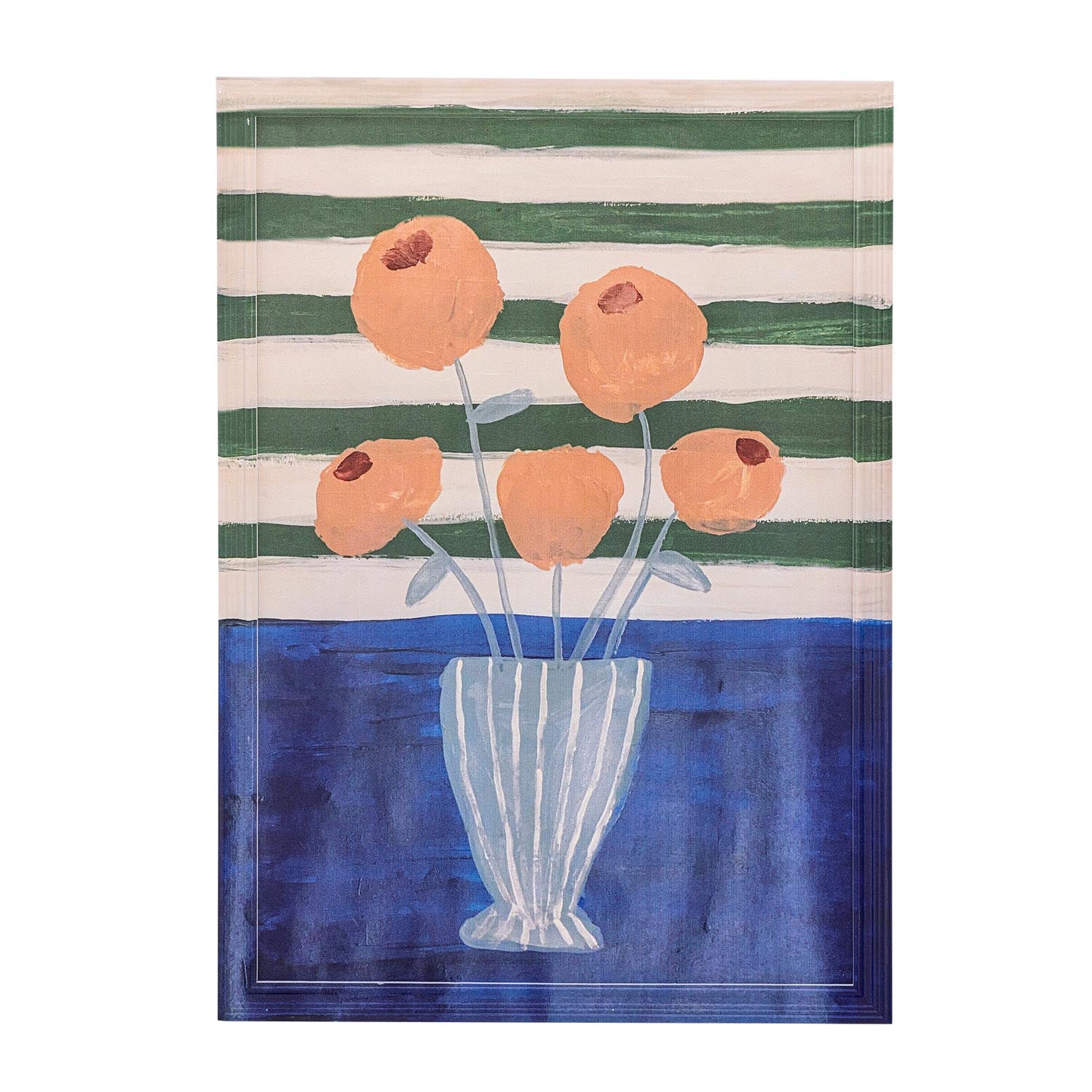 Florinda Illustration mit Rahmen, Blau, Tannenholz in Blau präsentiert im Onlineshop von KAQTU Design AG. Kunstgegenstände ist von Creative Collection