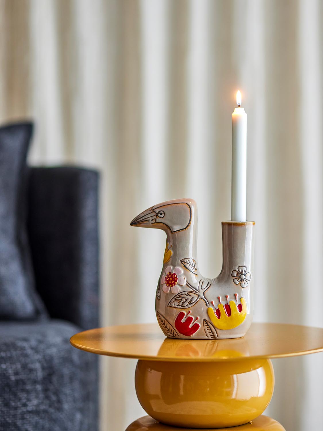 Vivielle Kerzenhalter, Natur, Steingut in Nature präsentiert im Onlineshop von KAQTU Design AG. Kerzenständer ist von Bloomingville