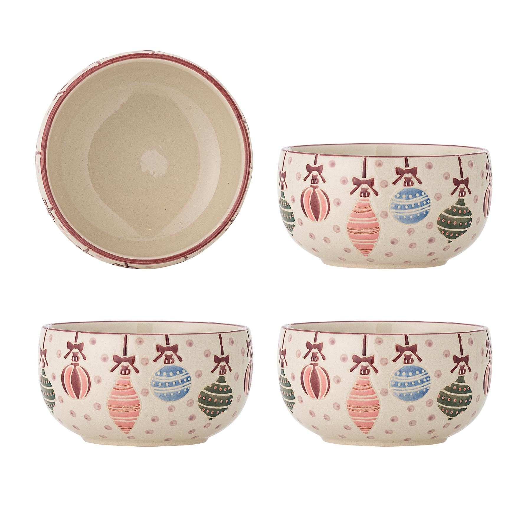 Ornamentia Schale, Rot, Steingut in Red präsentiert im Onlineshop von KAQTU Design AG. Schale ist von Bloomingville
