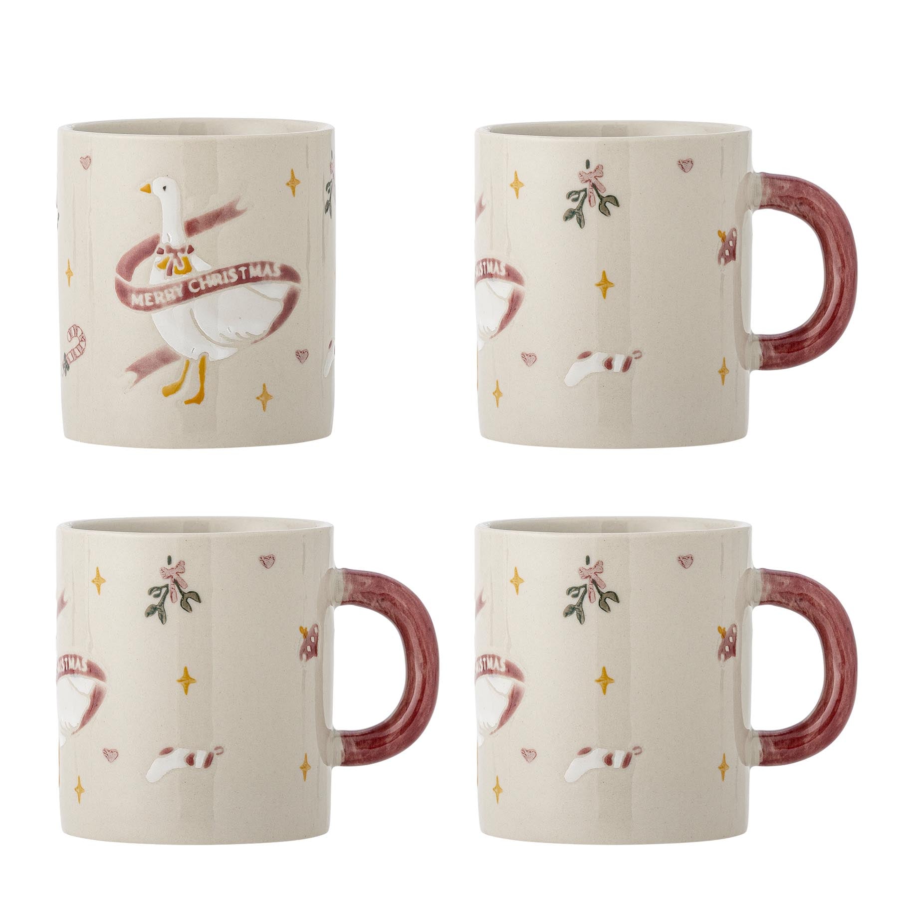 Mary Becher, Rot, Steingut in Red präsentiert im Onlineshop von KAQTU Design AG. Tasse ist von Bloomingville
