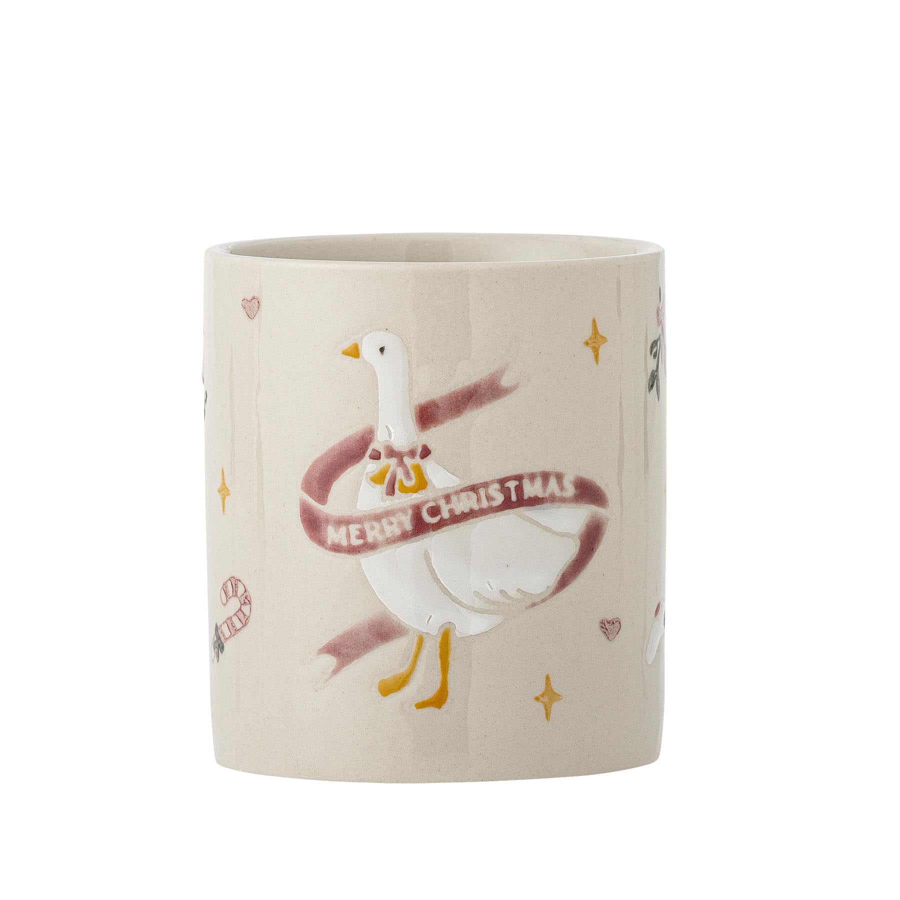 Mary Becher, Rot, Steingut in Red präsentiert im Onlineshop von KAQTU Design AG. Tasse ist von Bloomingville