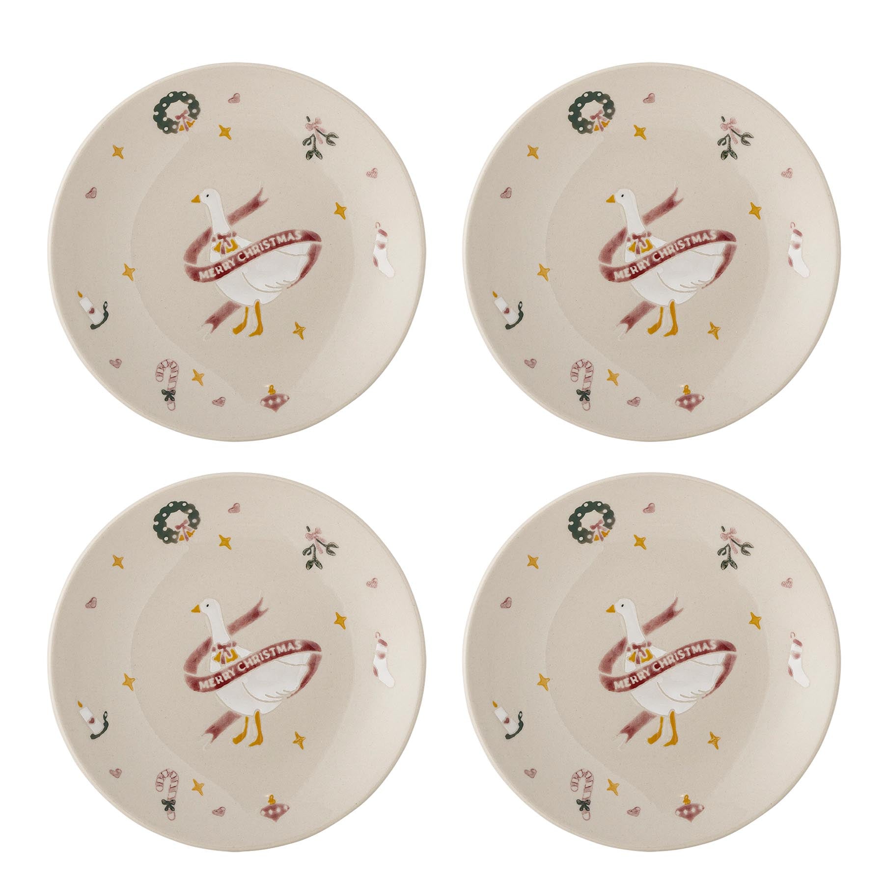 Mary Teller, Rot, Steingut in Red präsentiert im Onlineshop von KAQTU Design AG. Teller ist von Bloomingville