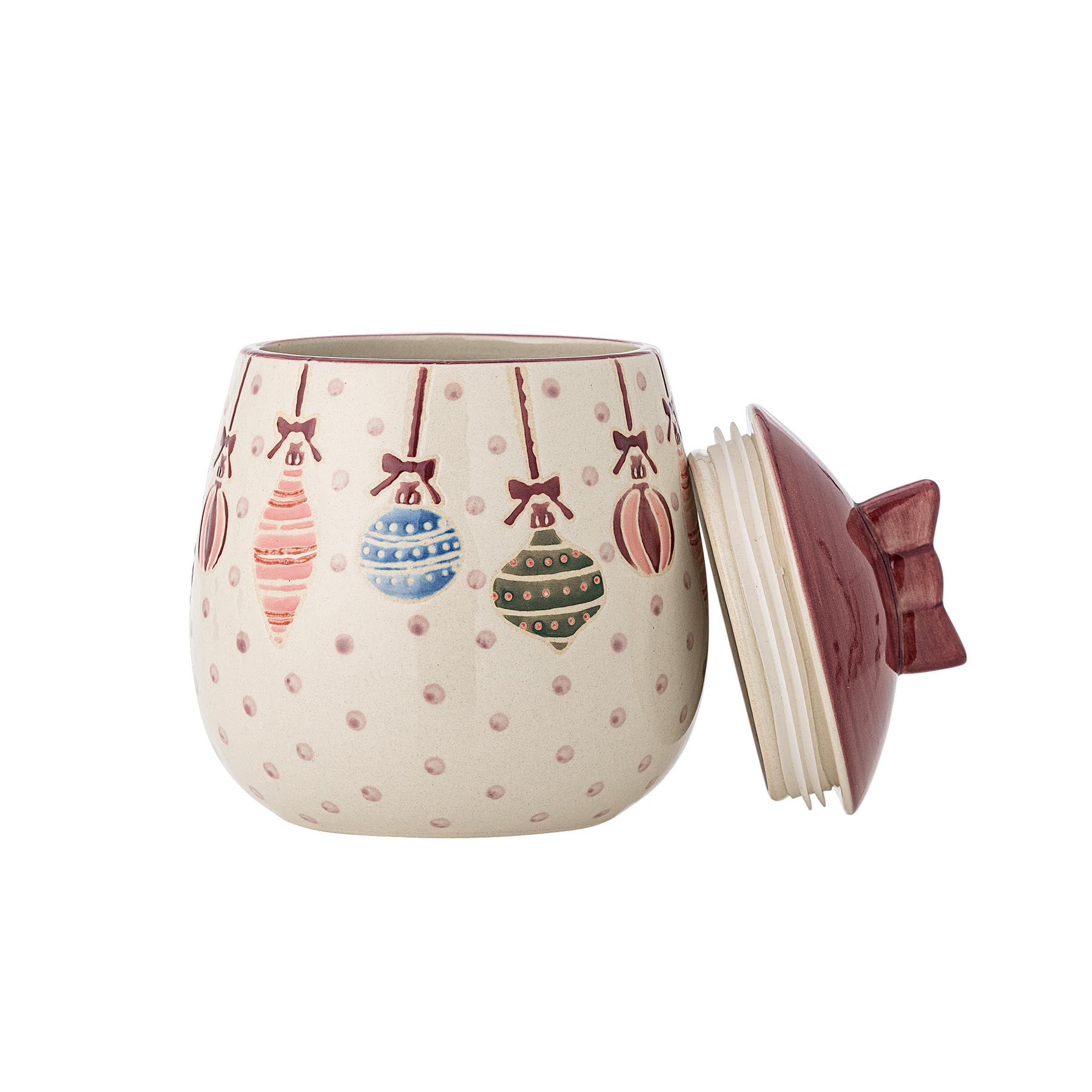 Ornamentia Gefäß mit Deckel, Rot, Steingut in Red präsentiert im Onlineshop von KAQTU Design AG. Kanne ist von Bloomingville