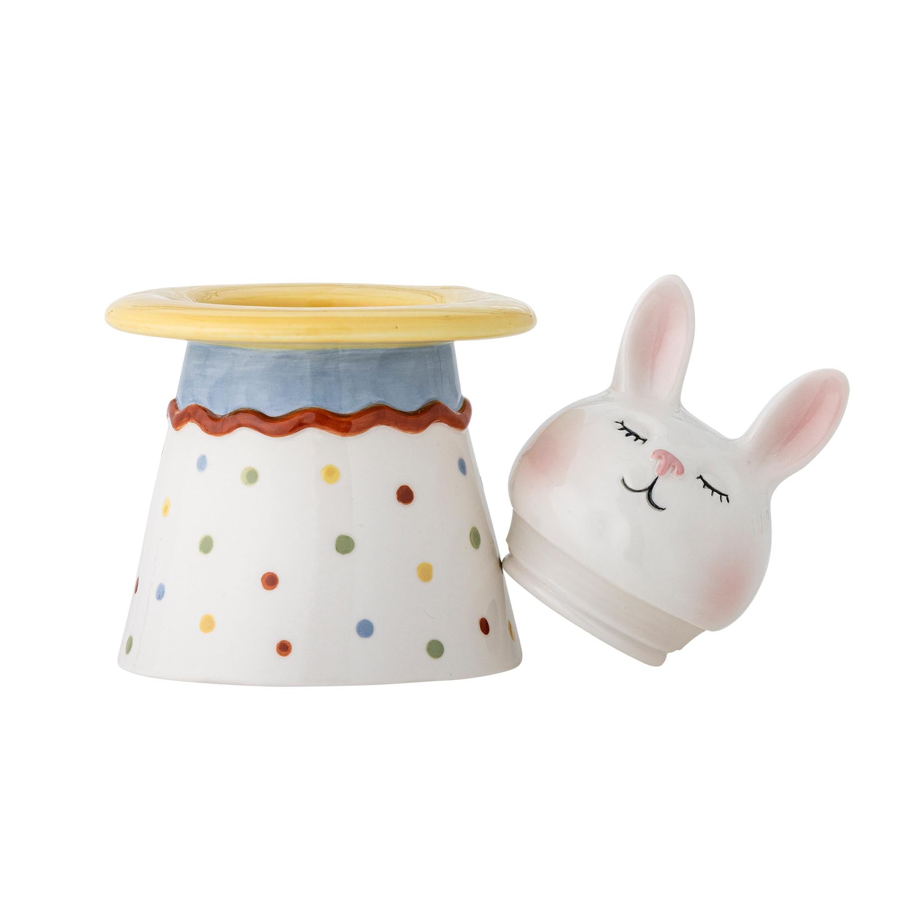 Villja Gefäß mit Deckel, Bunt, Steingut in Multi präsentiert im Onlineshop von KAQTU Design AG. Kanne ist von Bloomingville Mini