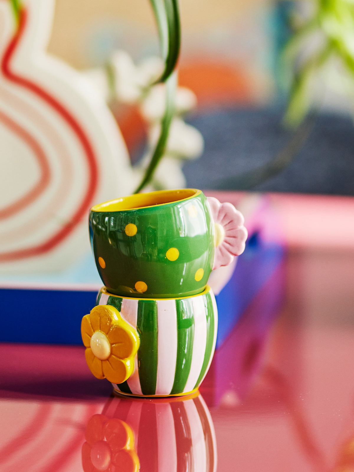 Haisy Tasse, Bunt, Steingut in Multi präsentiert im Onlineshop von KAQTU Design AG. Tasse ist von Bloomingville
