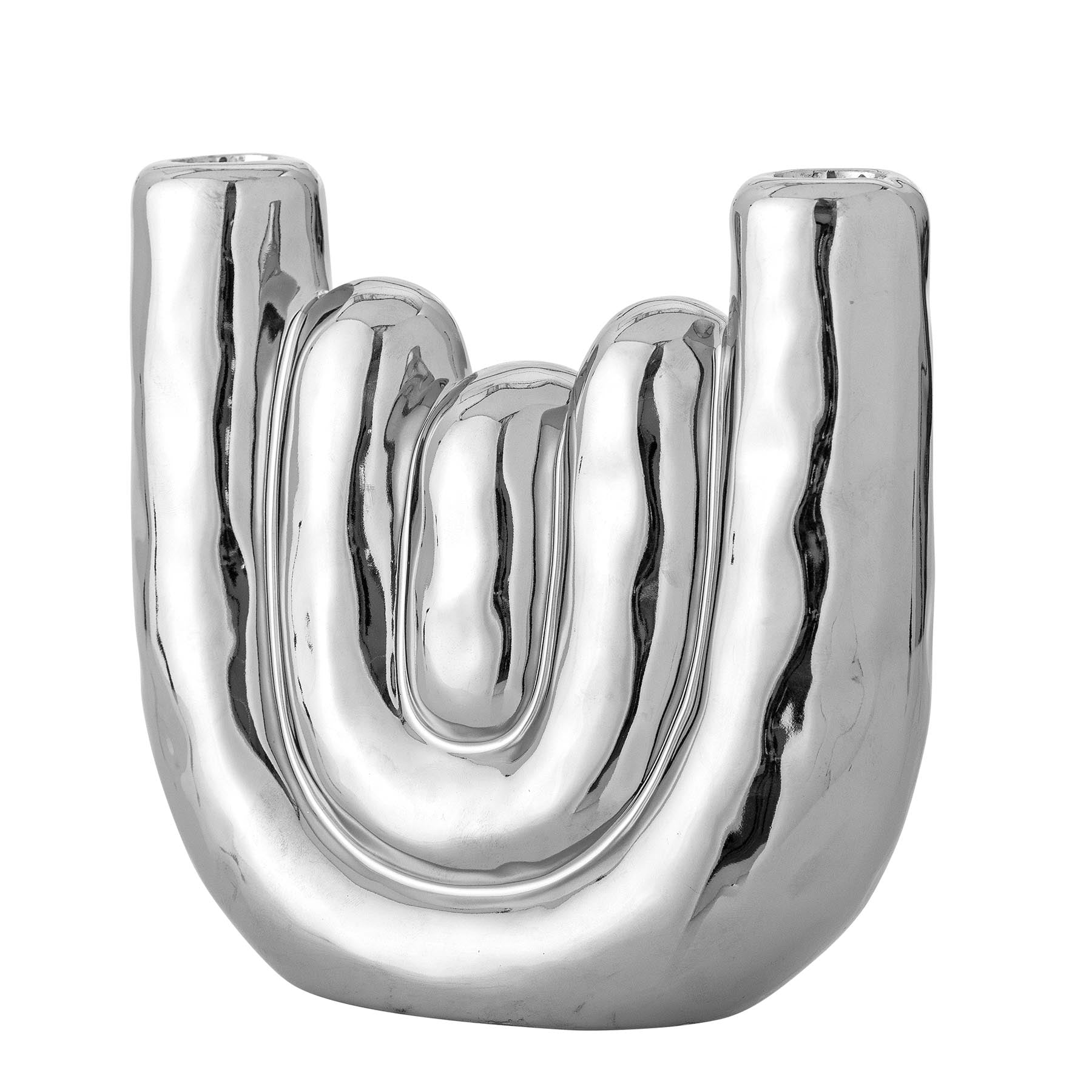 Shine Kerzenhalter, Silber, Steingut in Silver präsentiert im Onlineshop von KAQTU Design AG. Kerzenständer ist von Bloomingville