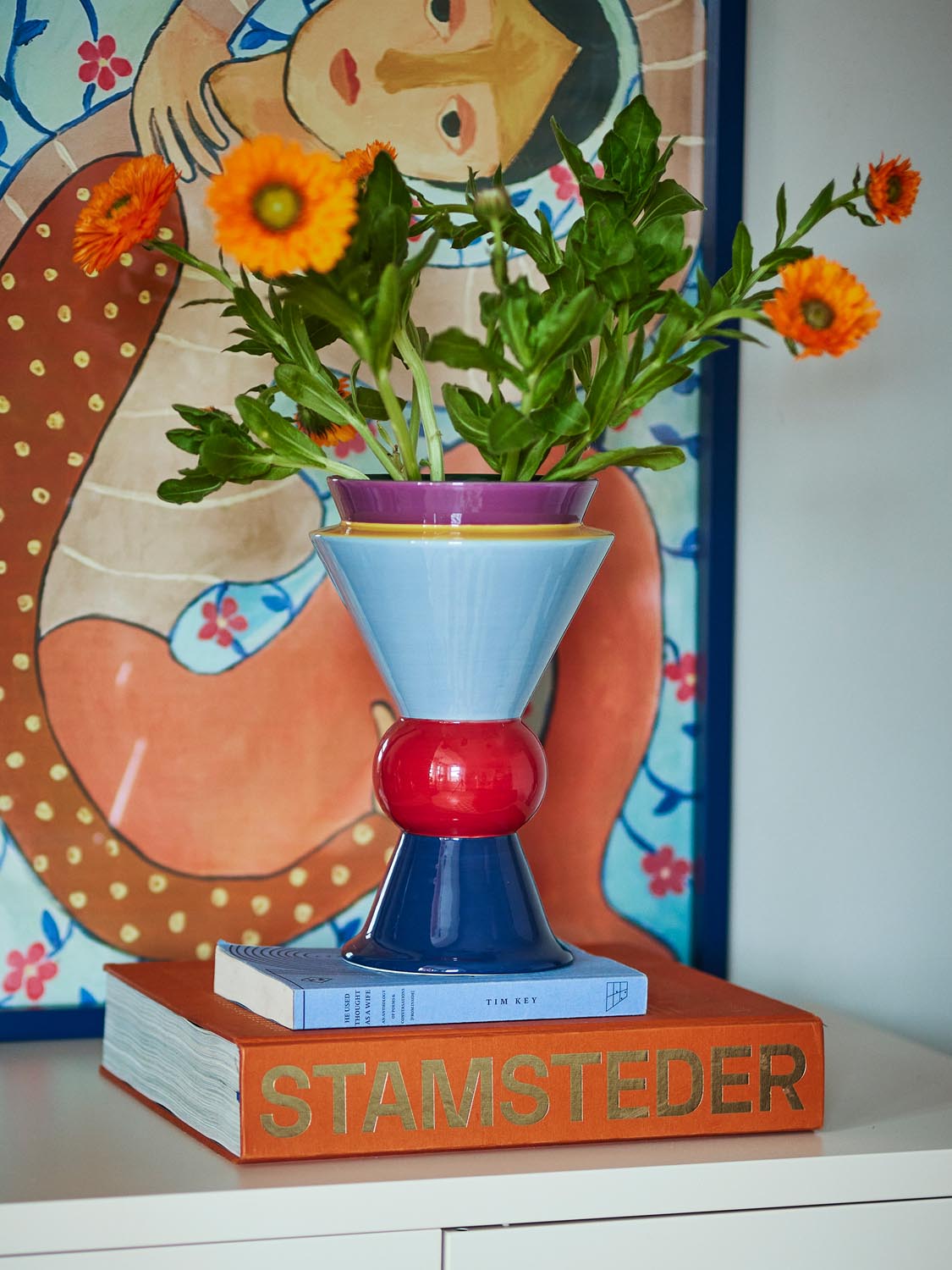 Trilla Vase, Bunt, Keramik in Multi präsentiert im Onlineshop von KAQTU Design AG. Vase ist von Bloomingville