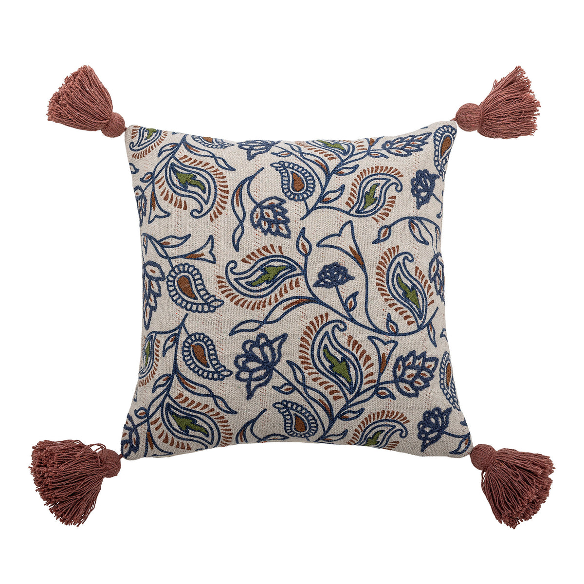 Deko-Kissenbezug Paisley in Multi-Farben mit bedrucktem Blumen- und Paisley-Muster aus Baumwolle, Polyester, Viskose, Acryl, Nylon und Wolle, 45x45 cm