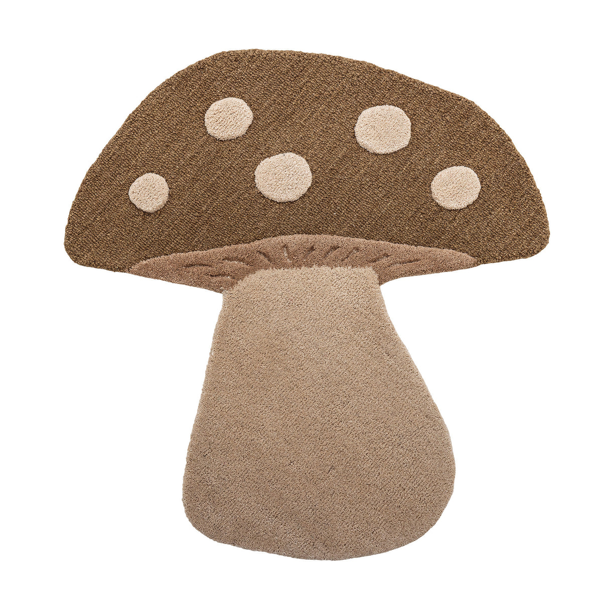 Mushroom Teppich, Braun, Wolle in Brown präsentiert im Onlineshop von KAQTU Design AG. Teppich ist von Bloomingville Mini