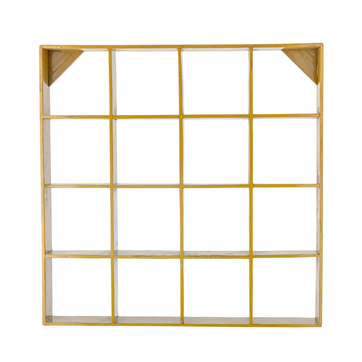 Bekka Regal, Gelb, Recyceltes Holz in Gelb präsentiert im Onlineshop von KAQTU Design AG. Wandregal ist von Creative Collection