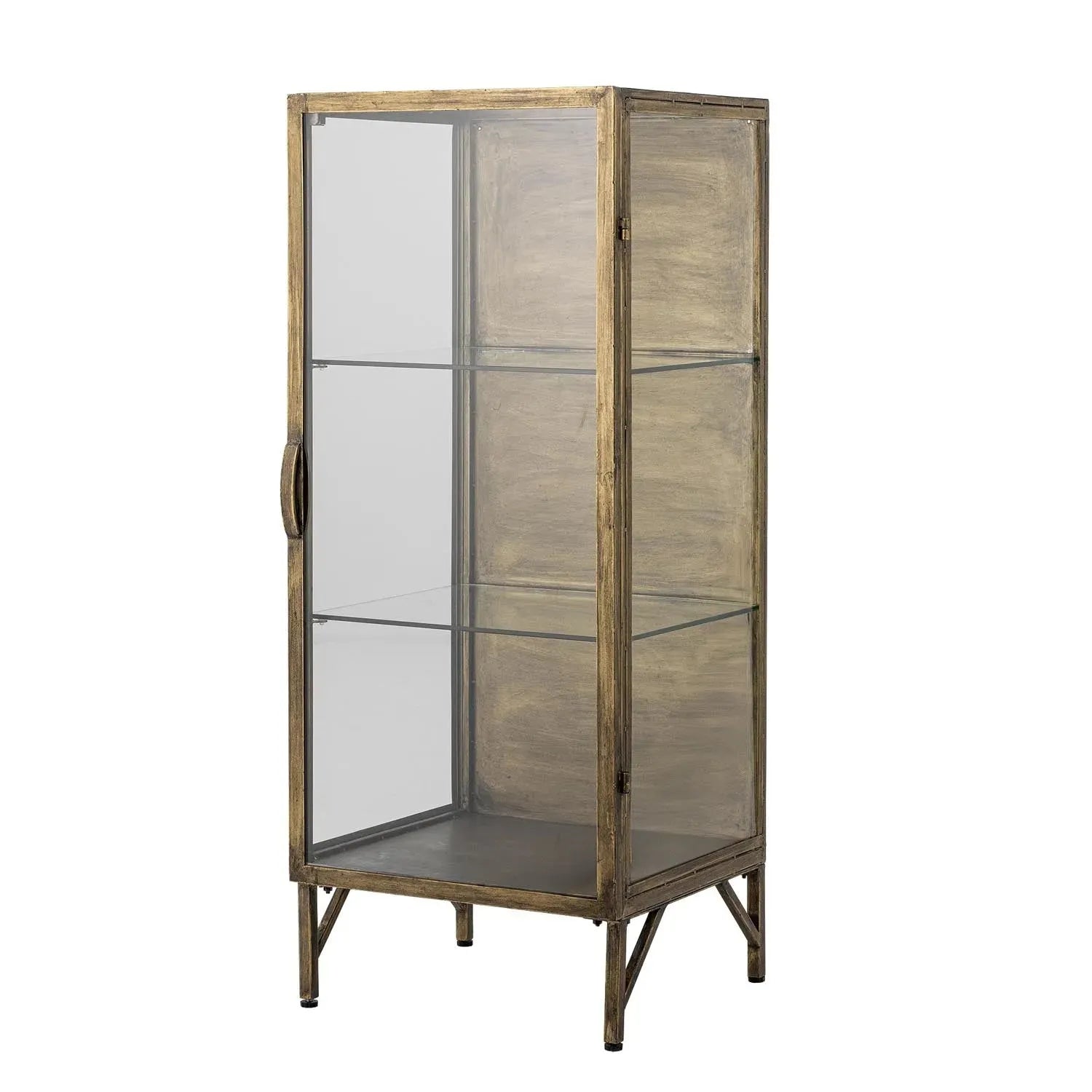 Saone Kabinett, Brass, Gehärtetes Glas in Messing präsentiert im Onlineshop von KAQTU Design AG. Standregal ist von Bloomingville