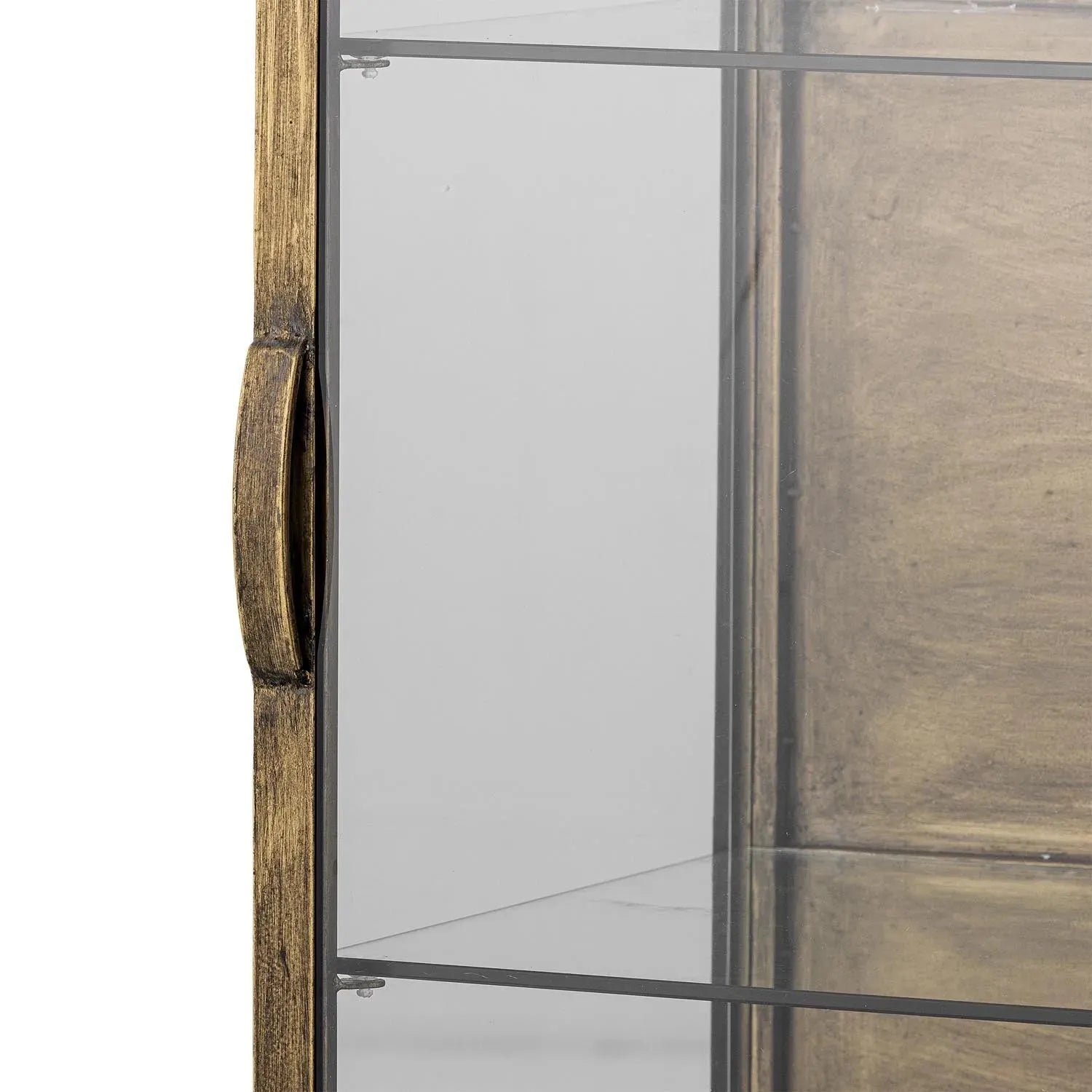 Saone Kabinett, Brass, Gehärtetes Glas in Messing präsentiert im Onlineshop von KAQTU Design AG. Standregal ist von Bloomingville