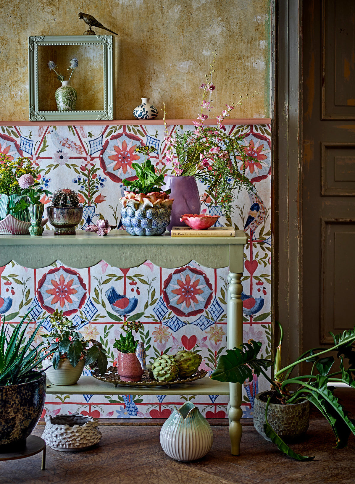Salla Konsolentisch, Grün, Kiefer in Grün präsentiert im Onlineshop von KAQTU Design AG. Konsolentisch ist von Creative Collection