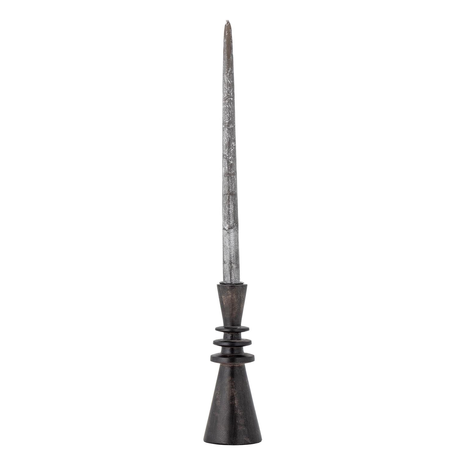 Setzen Sie stilvolle Akzente in Ihrem Zuhause mit dem Armel Kerzenhalter von Bloomingville aus hochwertigem Mangoholz in elegantem Schwarz.
