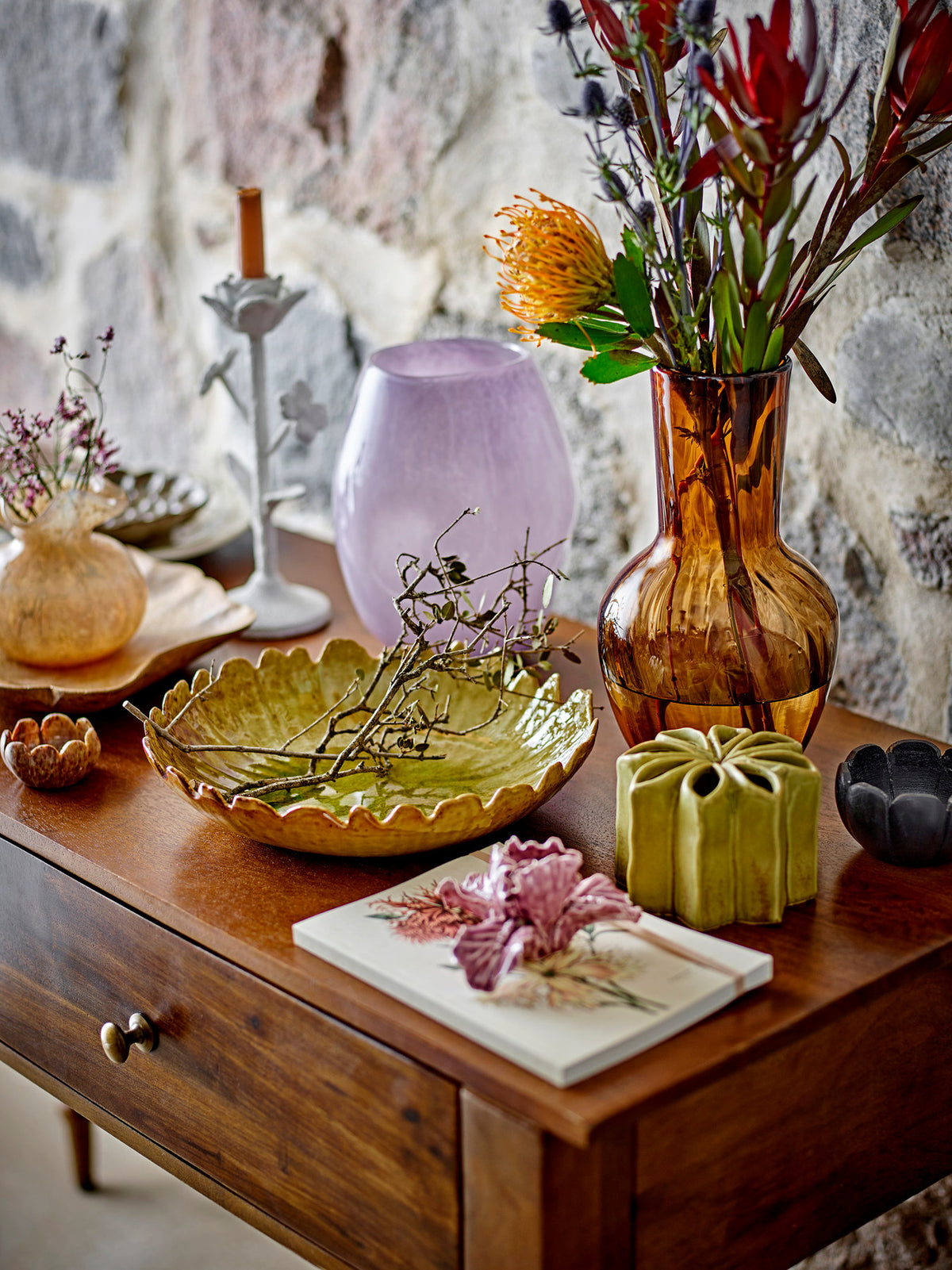 Reiko Teelichthalter, Braun, Marmor in Braun präsentiert im Onlineshop von KAQTU Design AG. Teelichthalter ist von Creative Collection