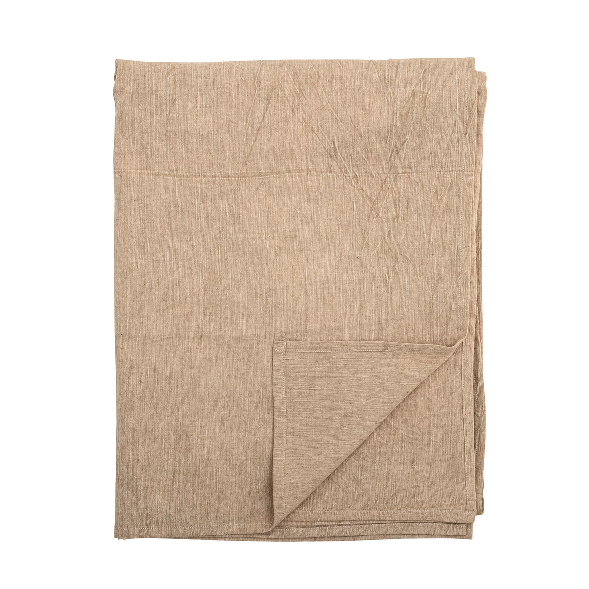 Beige Tischdecke Terni von Bloomingville aus Leinen und Baumwolle mit geflochtener Oberfläche, rechteckige Form, garngefärbt, OEKO-TEX® zertifiziert