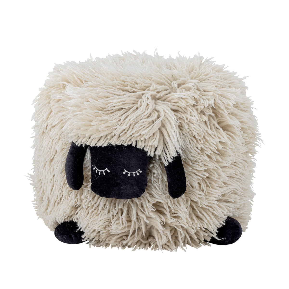 Dolly Pouf, Weiss, Wolle in Weiss präsentiert im Onlineshop von KAQTU Design AG. Pouf ist von Bloomingville Mini