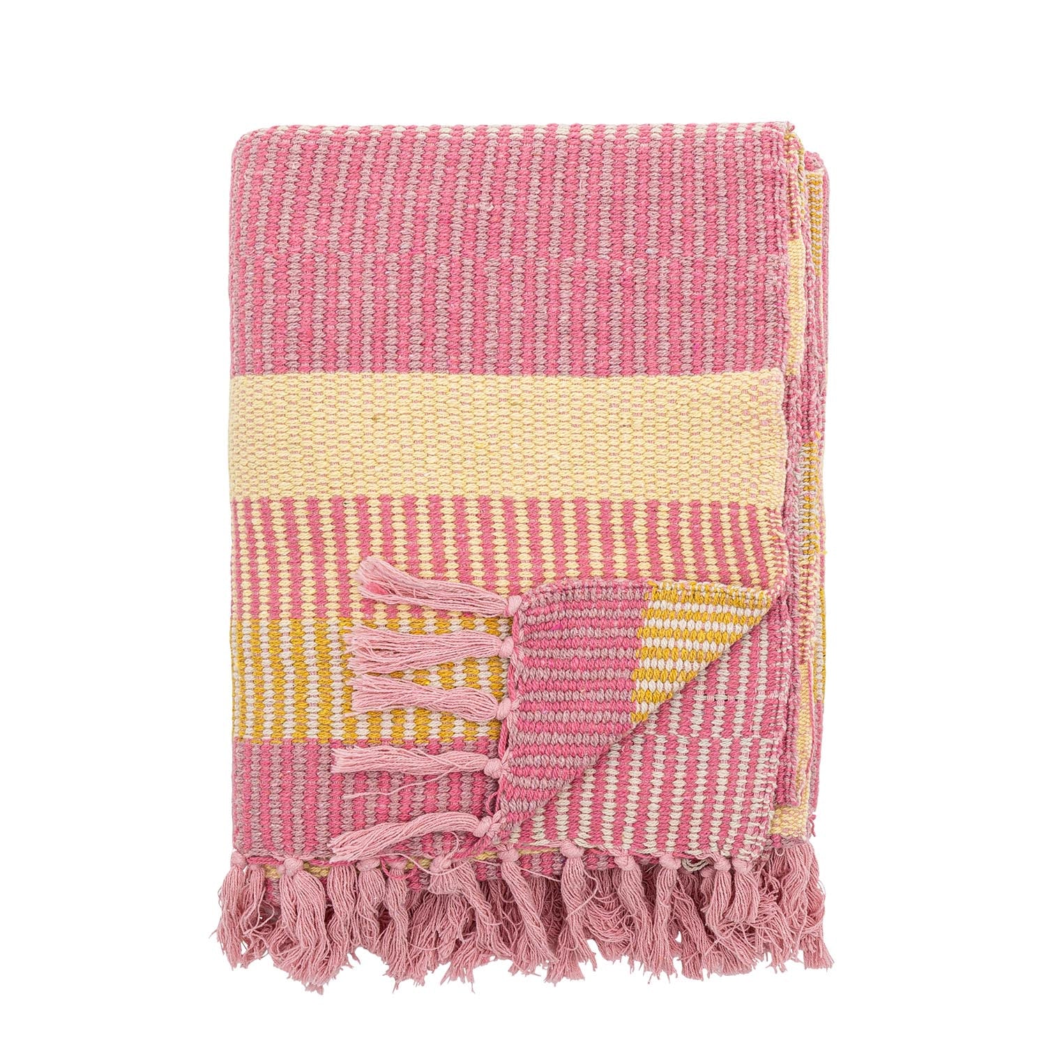 Isnel blanket, pink, recycled cotton