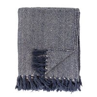 Herringbone Decke, Blau, Mischfasern