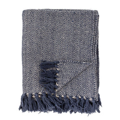 Herringbone Decke, Blau, Mischfasern