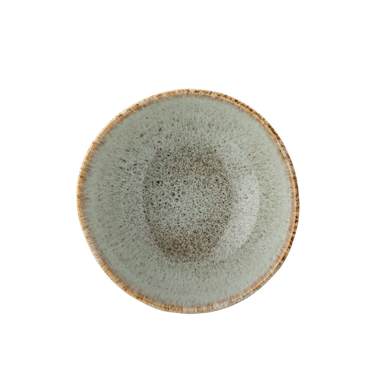 Beige Schale Fleur aus Steingut mit weicher Form und heller reaktiver Glasur