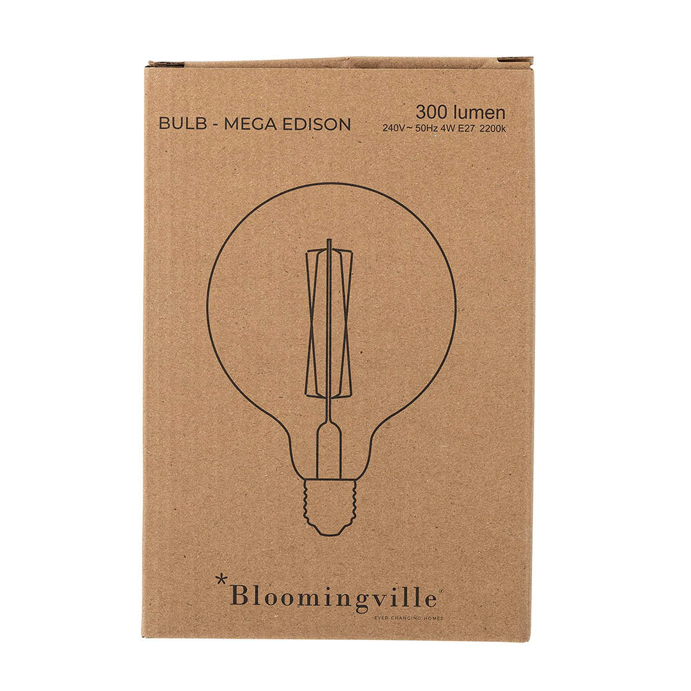 Birnenförmige Mega Edison Led-Glühbirne aus klarem Glas mit gelben Filamentstreifen