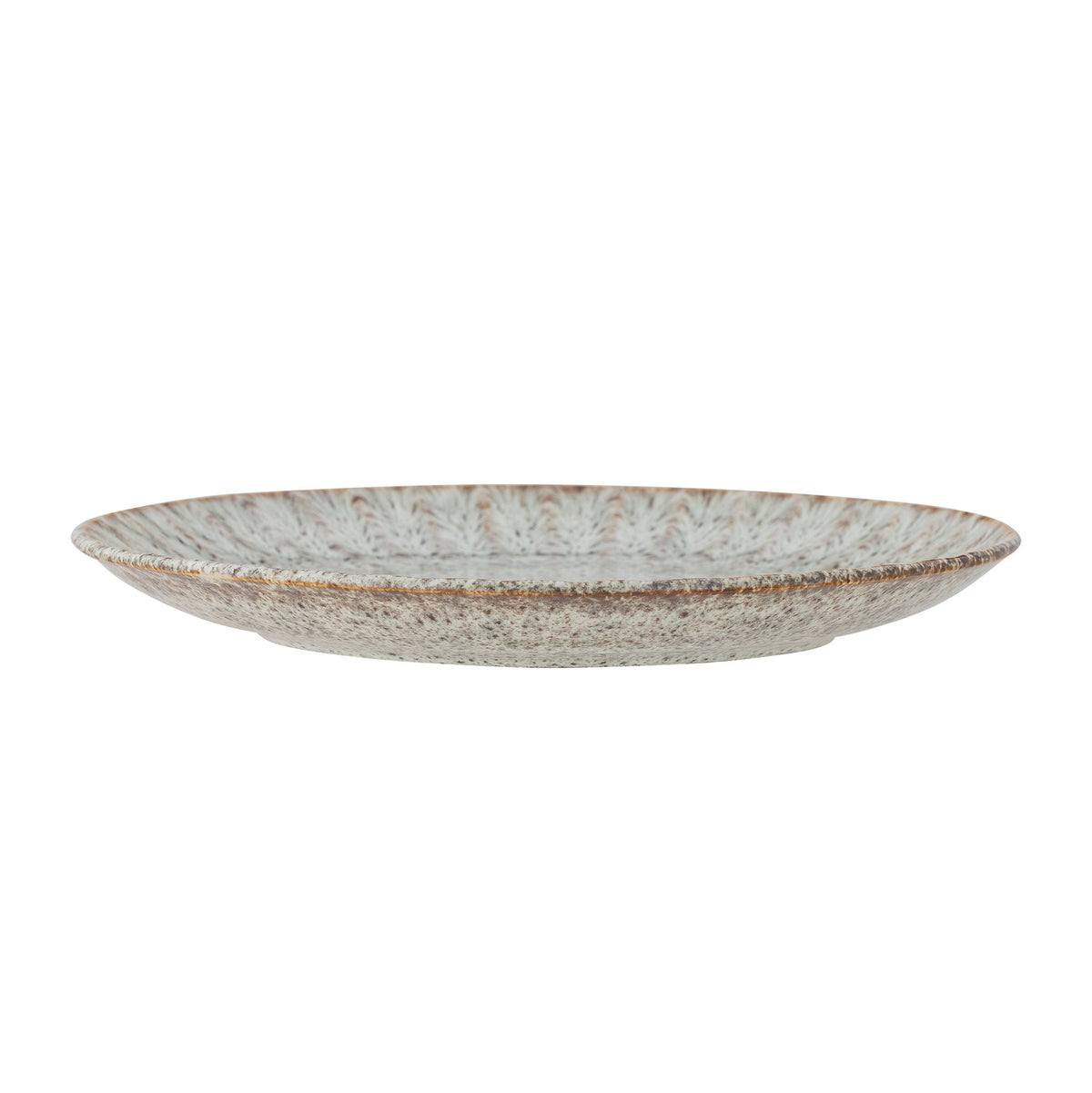 Beiger Teller Fleur von Creative Collection aus Steingut, runde Form, glasierte Oberfläche