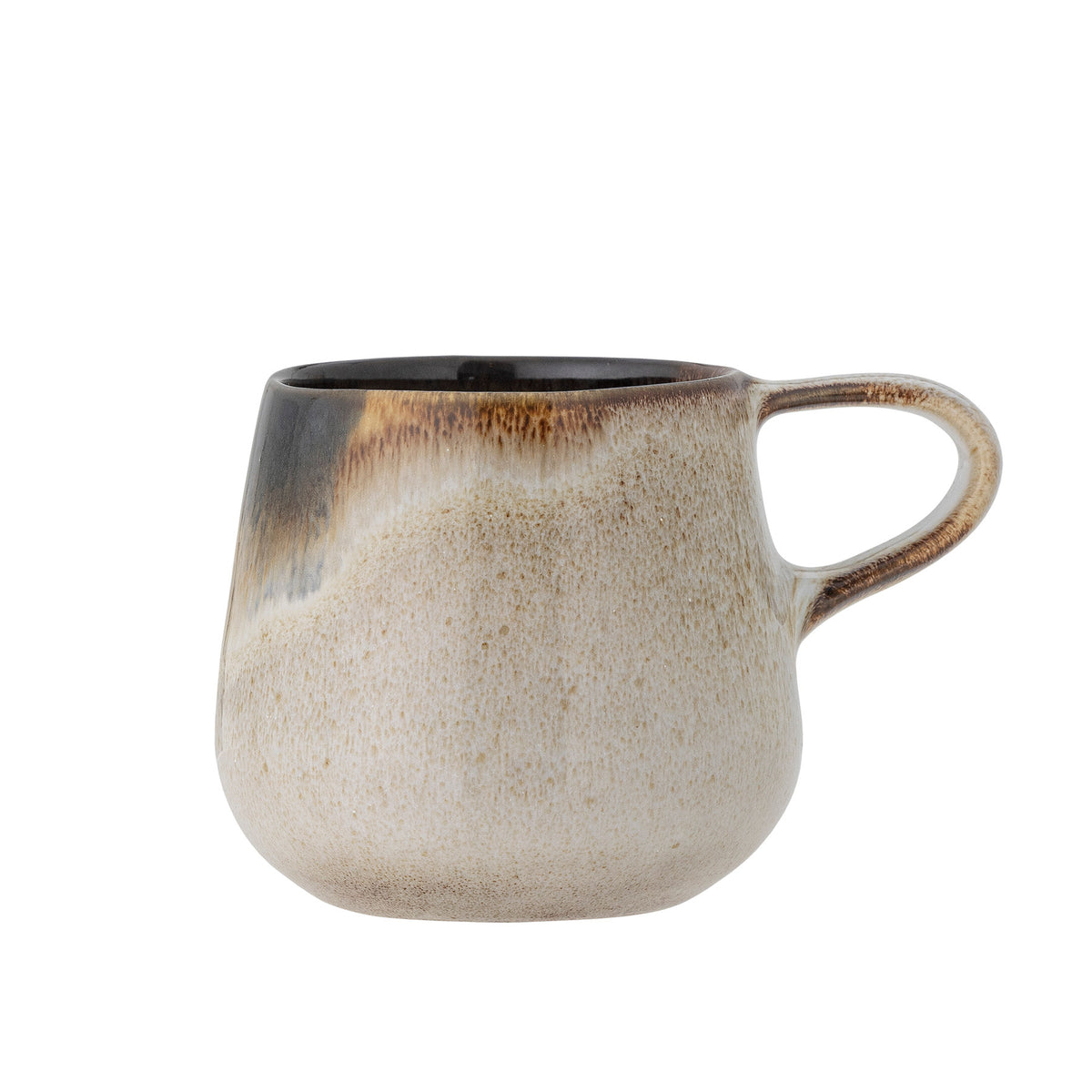 Graue Jules Tasse aus Steingut mit mehrfarbiger Glasur in warmen Tönen