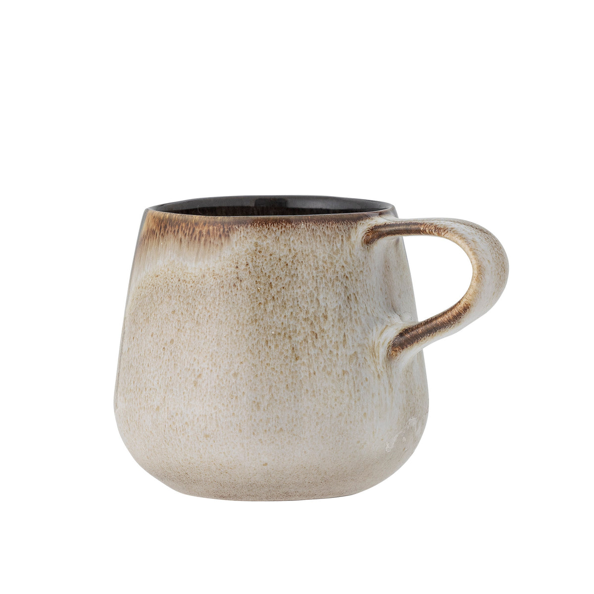 Graue Jules Tasse aus Steingut mit mehrfarbiger Glasur in warmen Tönen