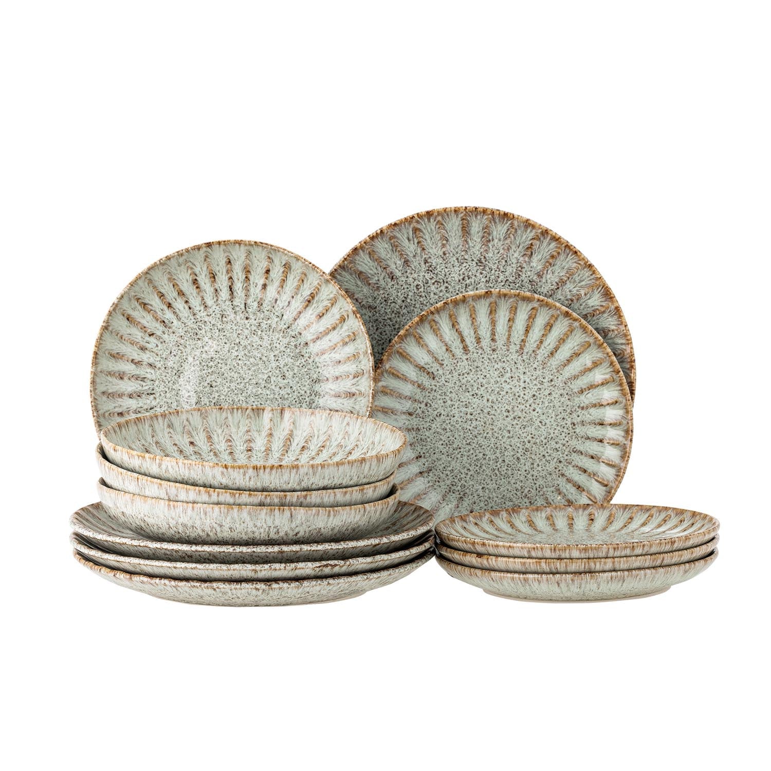 Fleur Geschirrset, Natur, Steingut in Natur präsentiert im Onlineshop von KAQTU Design AG. Geschirr ist von Creative Collection