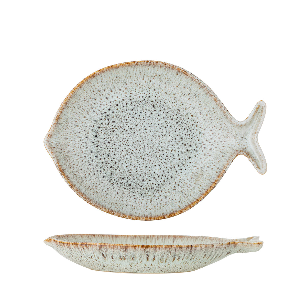 Beige Servierplatte Fleur von Creative Collection aus Steingut mit glasierter Oberfläche