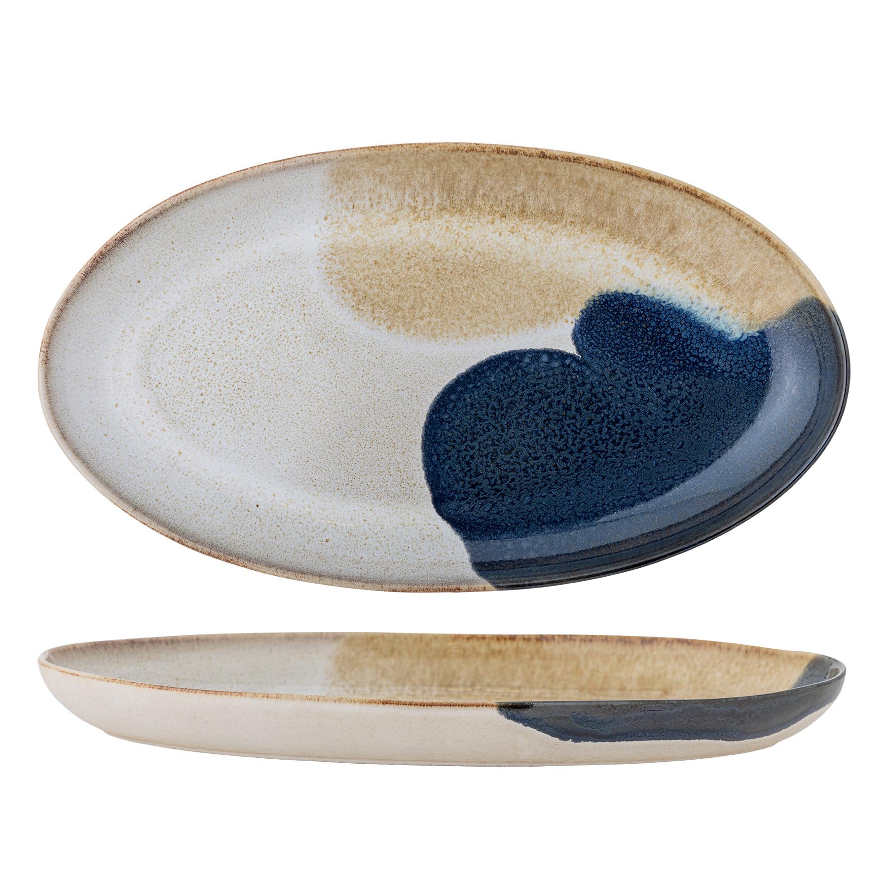 Jules Servierplatte, Blau, Steingut in Blue präsentiert im Onlineshop von KAQTU Design AG. Käsezubehör ist von Bloomingville
